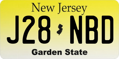 NJ license plate J28NBD