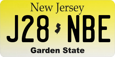 NJ license plate J28NBE