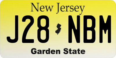 NJ license plate J28NBM