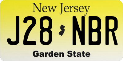 NJ license plate J28NBR