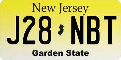 NJ license plate J28NBT