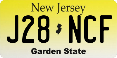 NJ license plate J28NCF