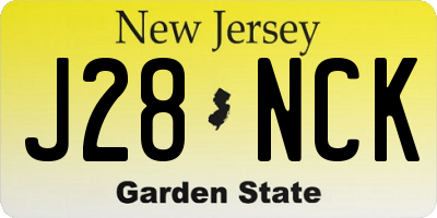 NJ license plate J28NCK