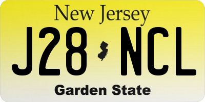 NJ license plate J28NCL