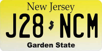 NJ license plate J28NCM
