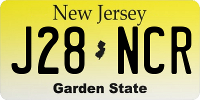 NJ license plate J28NCR