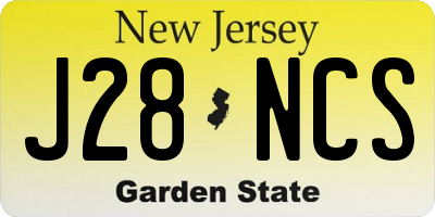 NJ license plate J28NCS