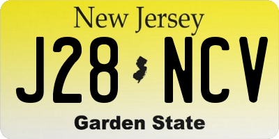 NJ license plate J28NCV