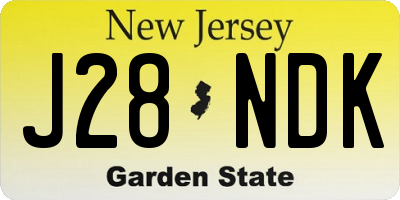 NJ license plate J28NDK