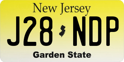 NJ license plate J28NDP