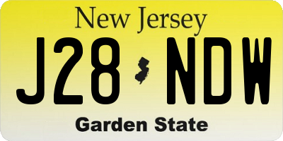 NJ license plate J28NDW