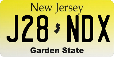 NJ license plate J28NDX