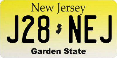 NJ license plate J28NEJ