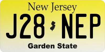 NJ license plate J28NEP