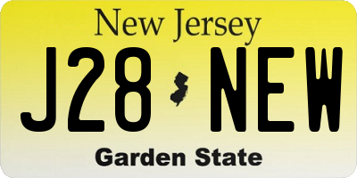 NJ license plate J28NEW
