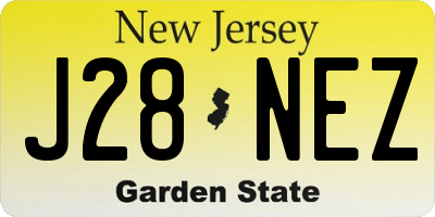NJ license plate J28NEZ