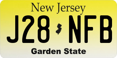 NJ license plate J28NFB