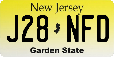 NJ license plate J28NFD