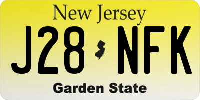 NJ license plate J28NFK