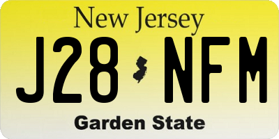 NJ license plate J28NFM
