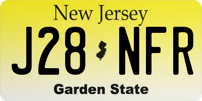 NJ license plate J28NFR