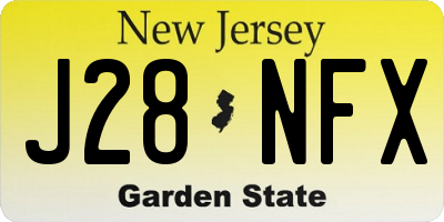 NJ license plate J28NFX