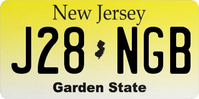 NJ license plate J28NGB