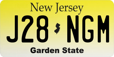 NJ license plate J28NGM