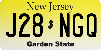 NJ license plate J28NGQ