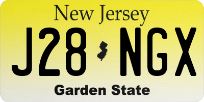 NJ license plate J28NGX