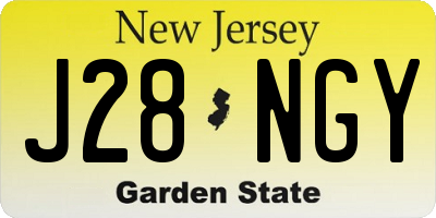 NJ license plate J28NGY