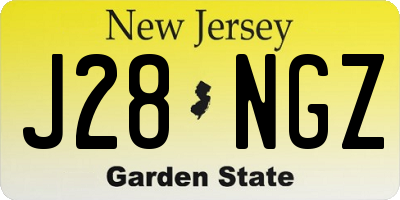 NJ license plate J28NGZ