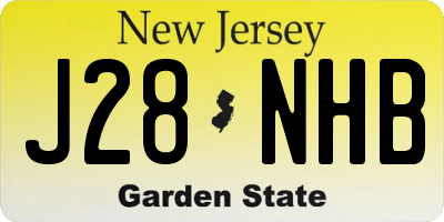 NJ license plate J28NHB