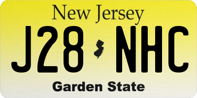 NJ license plate J28NHC