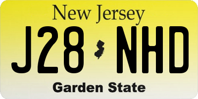 NJ license plate J28NHD