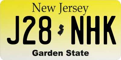 NJ license plate J28NHK
