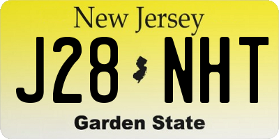 NJ license plate J28NHT