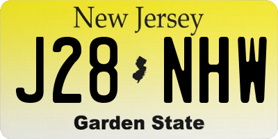 NJ license plate J28NHW