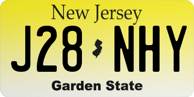 NJ license plate J28NHY