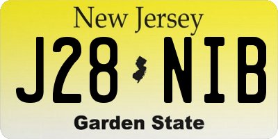 NJ license plate J28NIB