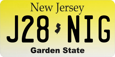 NJ license plate J28NIG