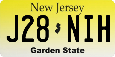 NJ license plate J28NIH