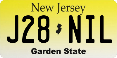 NJ license plate J28NIL