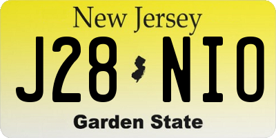 NJ license plate J28NIO