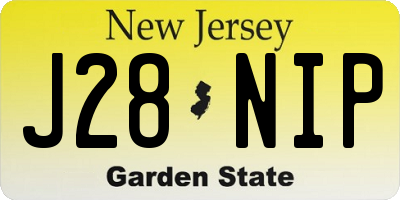 NJ license plate J28NIP