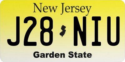 NJ license plate J28NIU