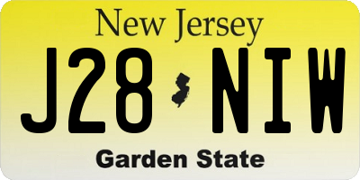 NJ license plate J28NIW