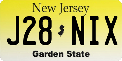 NJ license plate J28NIX