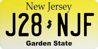 NJ license plate J28NJF