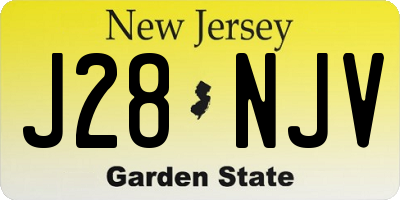 NJ license plate J28NJV